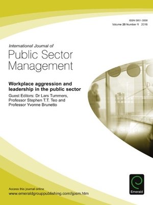cover image of International Journal of Public Sector Management, Volume 29, Number 1